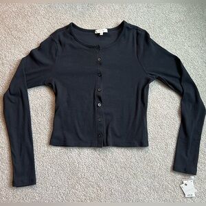 New With Tags Ultra Flirt Black Long-Sleeve Knit Cardigan